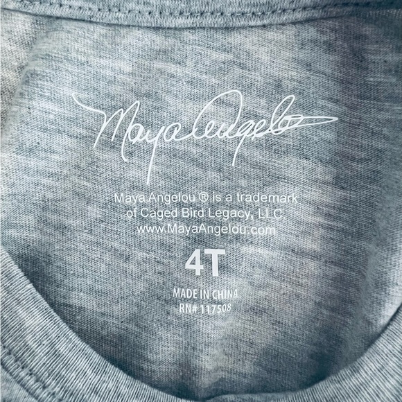 Maya Angelou Toddler Girls Be a Rainbow in Someone’s Cloud Tee Size 4T NWOT - Picture 6 of 6